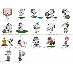 17 Snoopy Embroidery Designs Collection 01